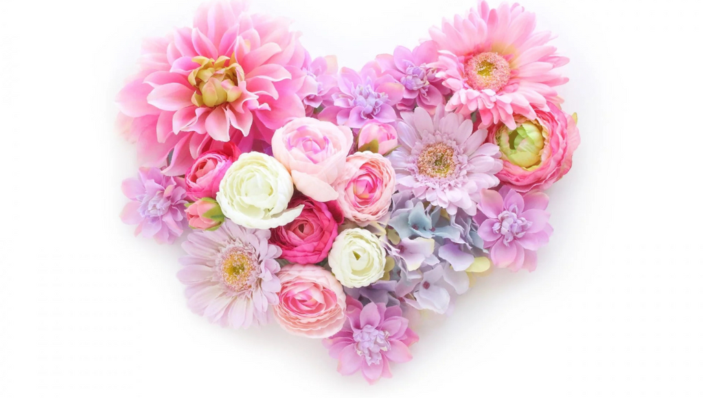 花で作られたハート